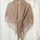 Ladies' Solid Color Triangle Fringe Knitted Scarf Shawl For Autumn And Winter