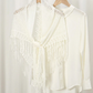 Ladies' Solid Color Triangle Fringe Knitted Scarf Shawl For Autumn And Winter