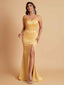 Sexy Soft Satin Mermaid V-neck Floor-Length Mermaid Bridesmaid Dresses