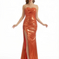 Sexy Sweetheart Mermaid Metallic Shiny Fabric Long Formal Dresses Side Slit