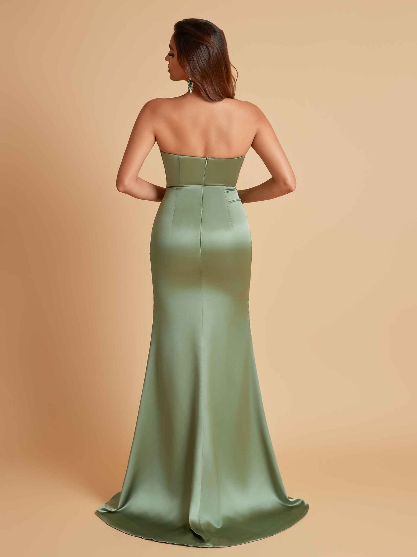 Sexy Soft Satin Mermaid Sweetheart Floor-Length Mermaid Bridesmaid Dresses