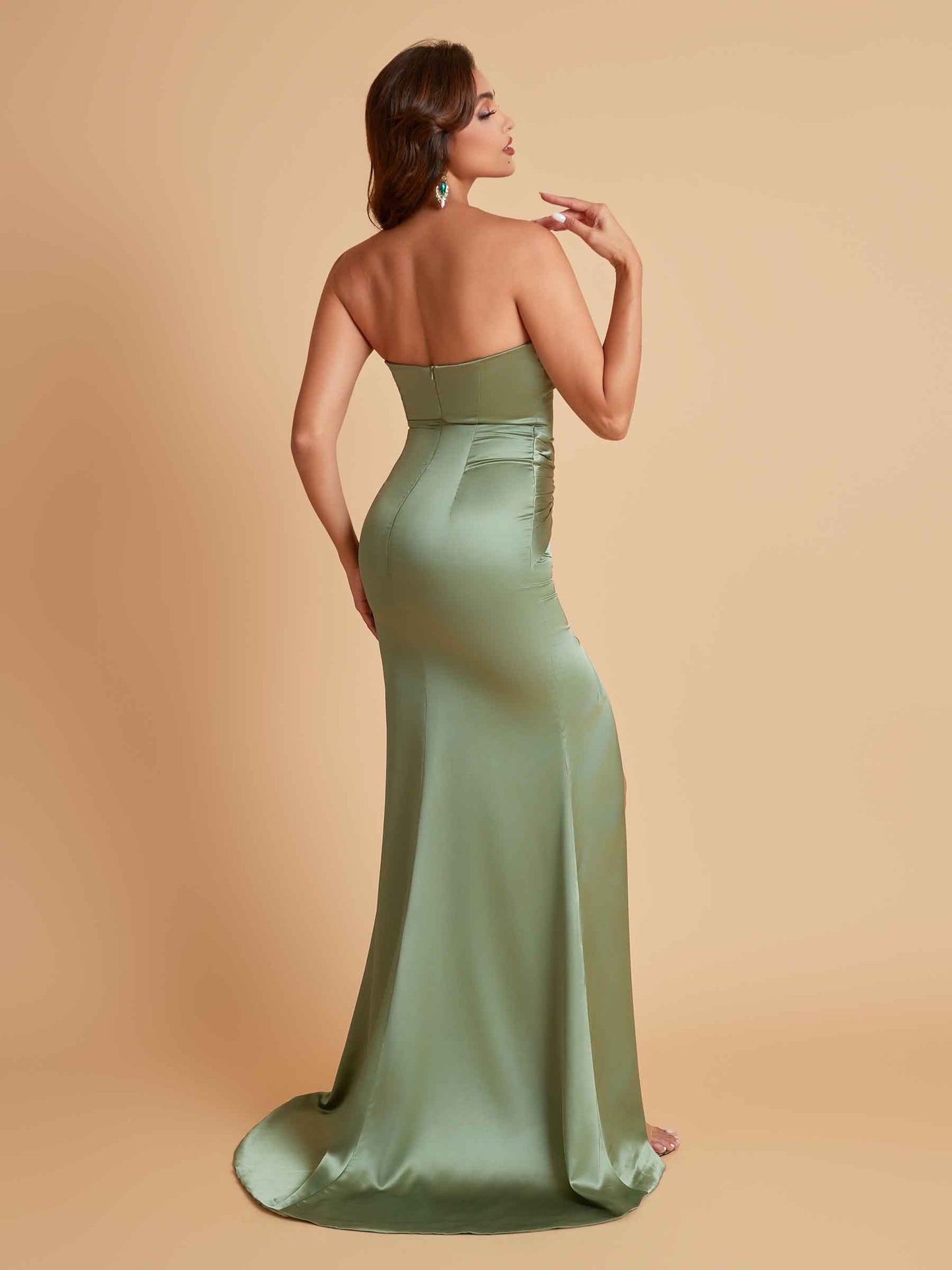 Sexy Soft Satin Mermaid Sweetheart Floor-Length Mermaid Bridesmaid Dresses