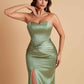 Sexy Soft Satin Mermaid Sweetheart Floor-Length Mermaid Bridesmaid Dresses