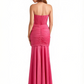 Trendy Strapless Boning Side Slit Mermaid Silky Satin Long Party Formal Dresses