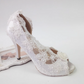 Women's Wedding Shoes Lace Shoes Flower High Heel Bridal Shoes,H39