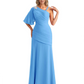 Embroidered Lace Bodice Mother of the Bride Dress Chiffon Maxi Dress Plus Size