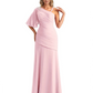 Embroidered Lace Bodice Mother of the Bride Dress Chiffon Maxi Dress Plus Size