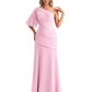 Embroidered Lace Bodice Mother of the Bride Dress Chiffon Maxi Dress Plus Size