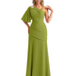 Embroidered Lace Bodice Mother of the Bride Dress Chiffon Maxi Dress Plus Size