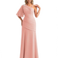 Embroidered Lace Bodice Mother of the Bride Dress Chiffon Maxi Dress Plus Size