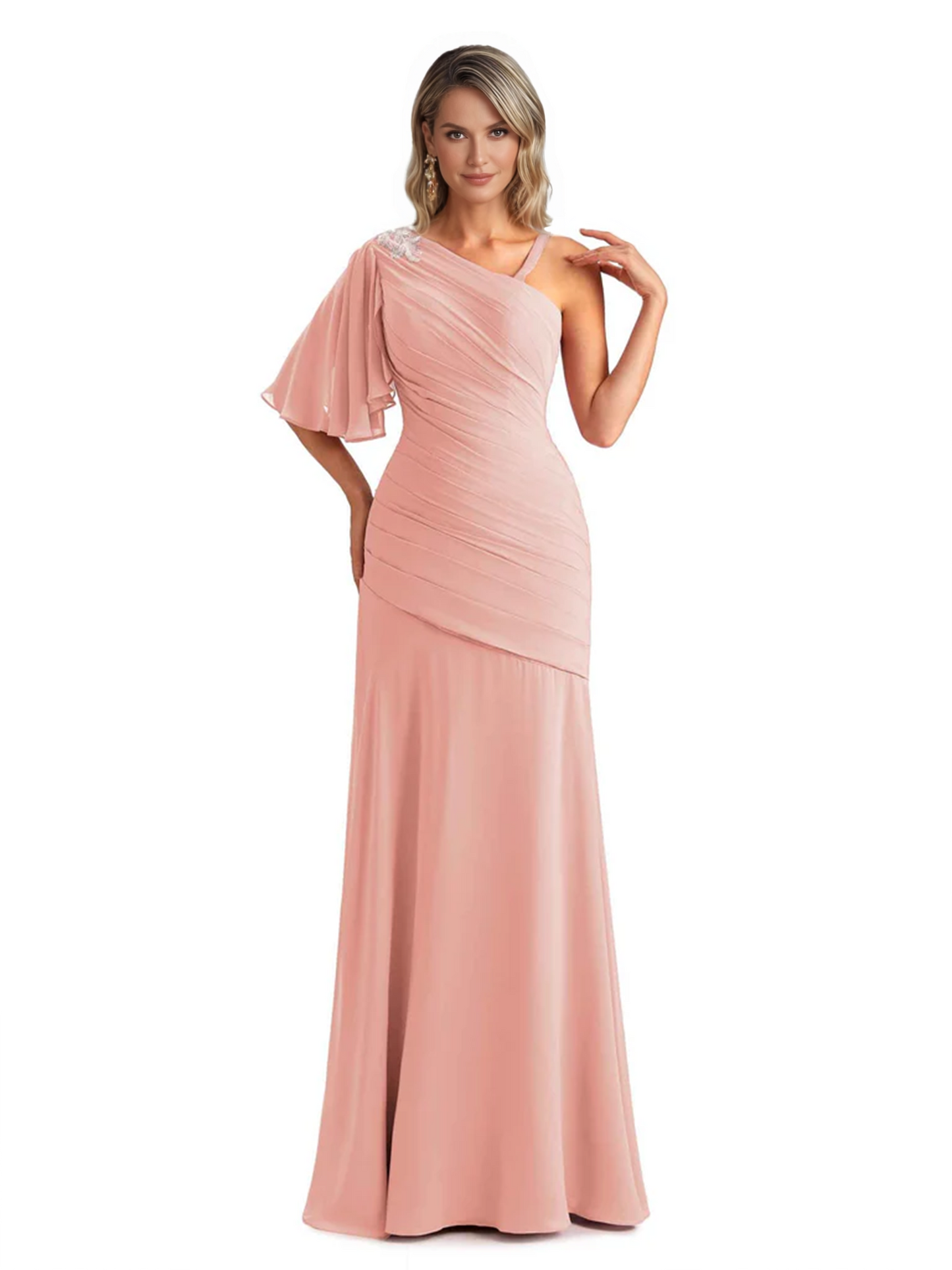 Embroidered Lace Bodice Mother of the Bride Dress Chiffon Maxi Dress Plus Size