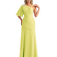 Embroidered Lace Bodice Mother of the Bride Dress Chiffon Maxi Dress Plus Size