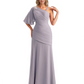 Embroidered Lace Bodice Mother of the Bride Dress Chiffon Maxi Dress Plus Size
