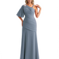 Embroidered Lace Bodice Mother of the Bride Dress Chiffon Maxi Dress Plus Size