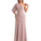 Embroidered Lace Bodice Mother of the Bride Dress Chiffon Maxi Dress Plus Size