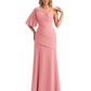 Embroidered Lace Bodice Mother of the Bride Dress Chiffon Maxi Dress Plus Size