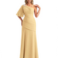 Embroidered Lace Bodice Mother of the Bride Dress Chiffon Maxi Dress Plus Size