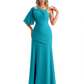 Embroidered Lace Bodice Mother of the Bride Dress Chiffon Maxi Dress Plus Size
