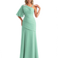 Embroidered Lace Bodice Mother of the Bride Dress Chiffon Maxi Dress Plus Size
