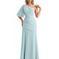 Embroidered Lace Bodice Mother of the Bride Dress Chiffon Maxi Dress Plus Size