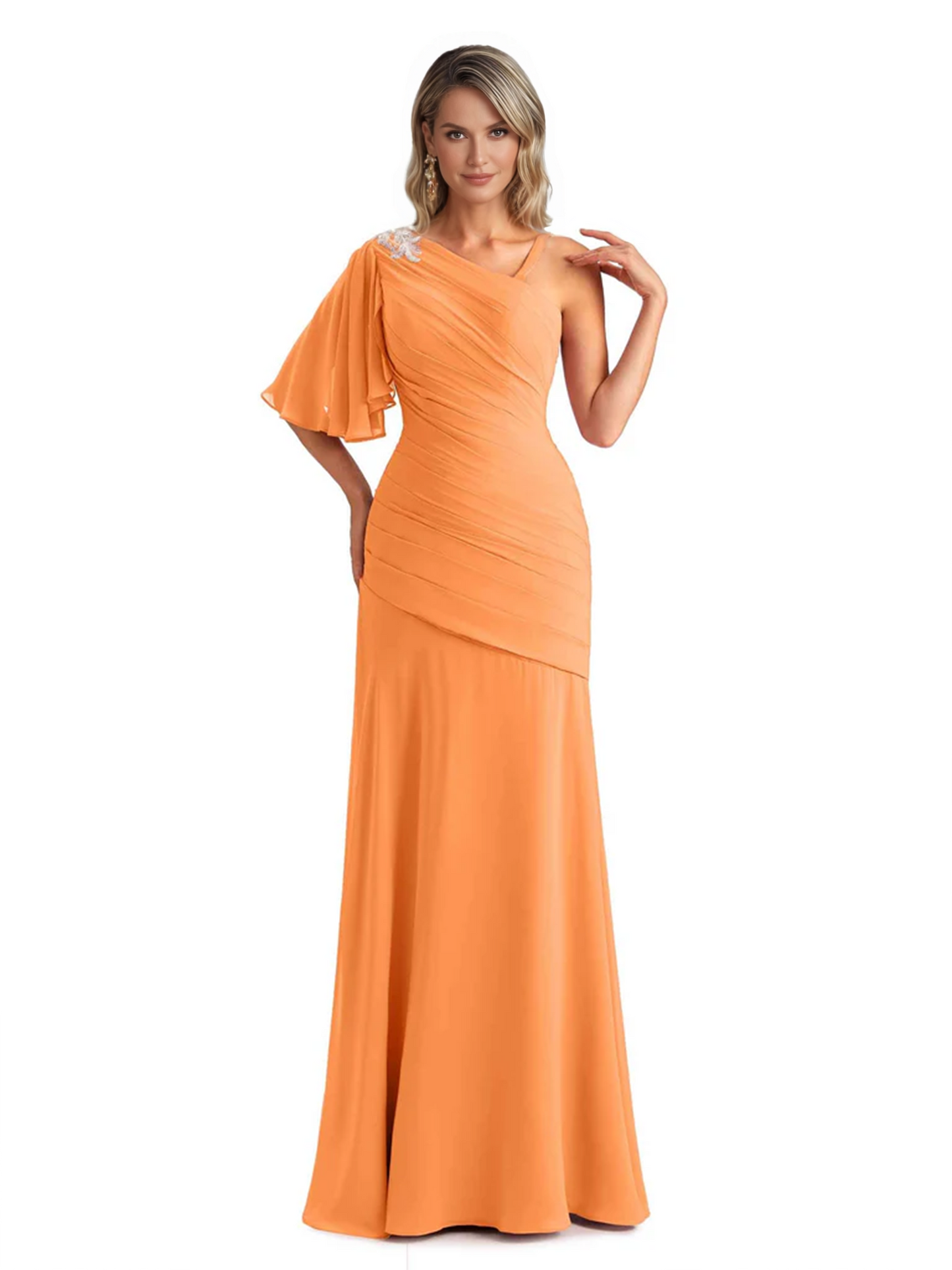 Embroidered Lace Bodice Mother of the Bride Dress Chiffon Maxi Dress Plus Size