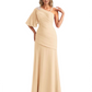 Embroidered Lace Bodice Mother of the Bride Dress Chiffon Maxi Dress Plus Size