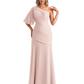 Embroidered Lace Bodice Mother of the Bride Dress Chiffon Maxi Dress Plus Size