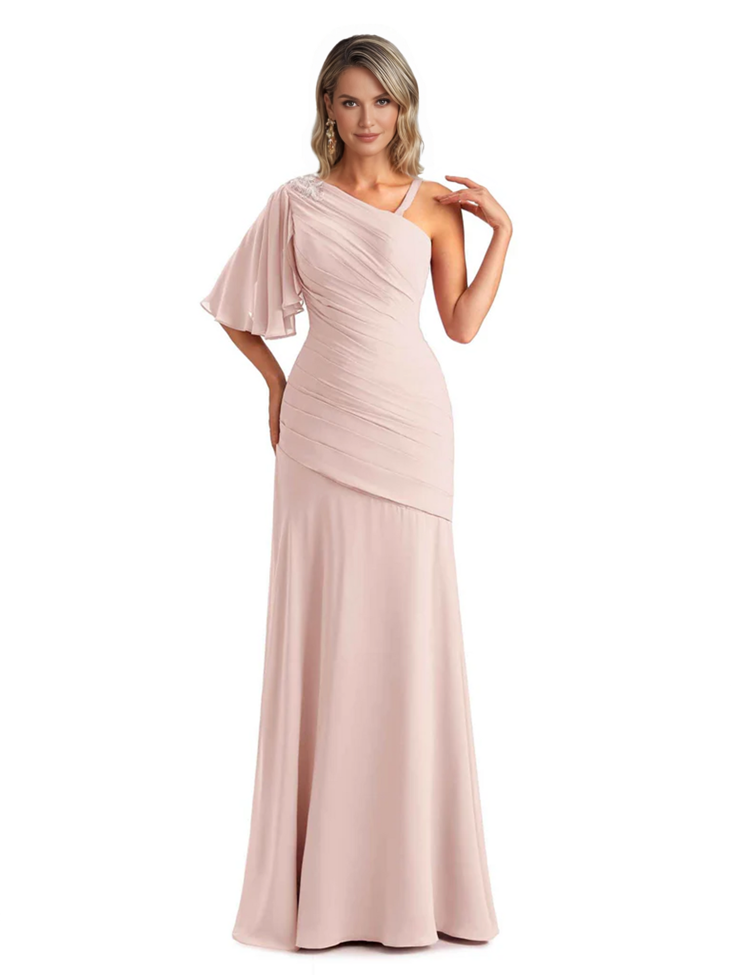Embroidered Lace Bodice Mother of the Bride Dress Chiffon Maxi Dress Plus Size