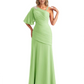 Embroidered Lace Bodice Mother of the Bride Dress Chiffon Maxi Dress Plus Size