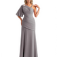 Embroidered Lace Bodice Mother of the Bride Dress Chiffon Maxi Dress Plus Size
