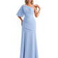 Embroidered Lace Bodice Mother of the Bride Dress Chiffon Maxi Dress Plus Size