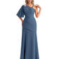Embroidered Lace Bodice Mother of the Bride Dress Chiffon Maxi Dress Plus Size