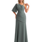 Embroidered Lace Bodice Mother of the Bride Dress Chiffon Maxi Dress Plus Size