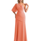 Embroidered Lace Bodice Mother of the Bride Dress Chiffon Maxi Dress Plus Size