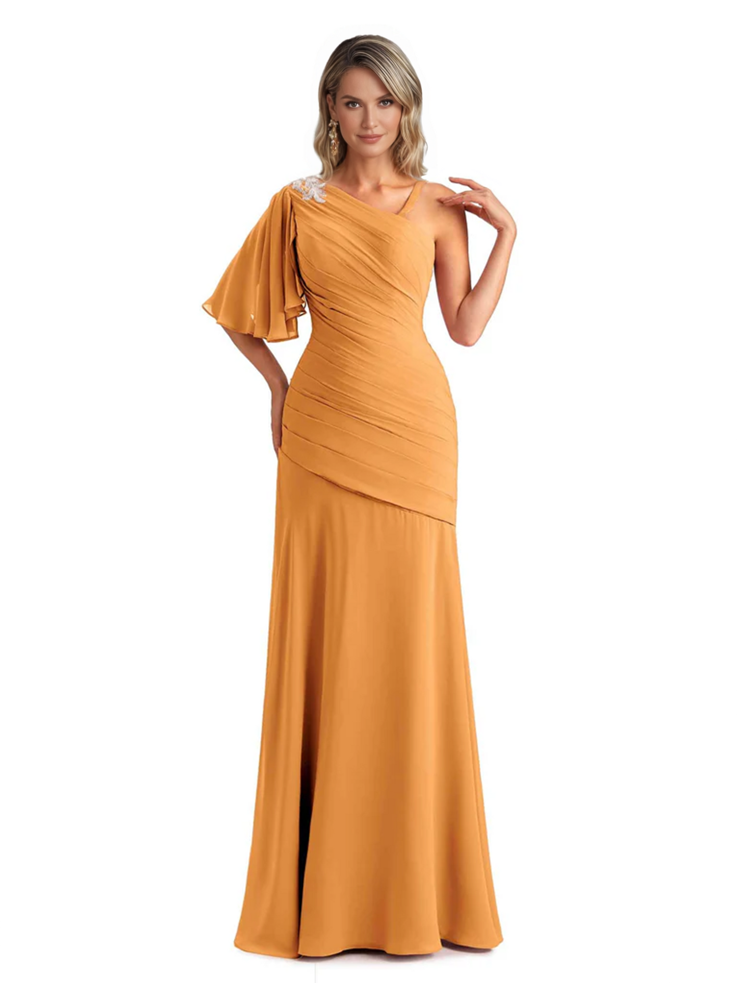 Embroidered Lace Bodice Mother of the Bride Dress Chiffon Maxi Dress Plus Size