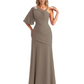 Embroidered Lace Bodice Mother of the Bride Dress Chiffon Maxi Dress Plus Size