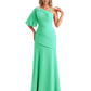 Embroidered Lace Bodice Mother of the Bride Dress Chiffon Maxi Dress Plus Size