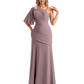 Embroidered Lace Bodice Mother of the Bride Dress Chiffon Maxi Dress Plus Size