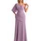 Embroidered Lace Bodice Mother of the Bride Dress Chiffon Maxi Dress Plus Size