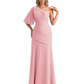 Embroidered Lace Bodice Mother of the Bride Dress Chiffon Maxi Dress Plus Size