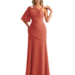 Embroidered Lace Bodice Mother of the Bride Dress Chiffon Maxi Dress Plus Size
