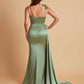 Elegant Soft Satin Mermaid Bowknot Floor-Length Mermaid Bridesmaid Dresses