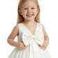 Illusion Lace Flower Girl Dress Sleeveless Applique Bodice Soft Tulle Tea Length