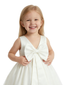 Illusion Lace Flower Girl Dress Sleeveless Applique Bodice Soft Tulle Tea Length