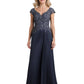 Elegant A-line Chiffon Cap Sleeves Mother of the Brides Dresses V Neck Floor length