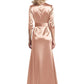 V-Neck Satin Elegant Mother of The Bride Dress Wedding Formal Gowns Slit