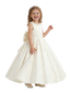Classic Satin Flower Girl Dress Sleeveless A Line Floor Length Bow Back Formal Gown