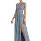 Chic Lace Mother of the Brides Dresses Floor Length A-line Slit for Wedding