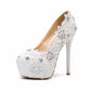 European and American water platform high-heeled women's shoes new style sparkling diamond lace flower high heels stiletto single shoes for women