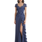 Elegant Ruffle Lace Chiffon A-Line Mother of The Bride Dresses Wedding
